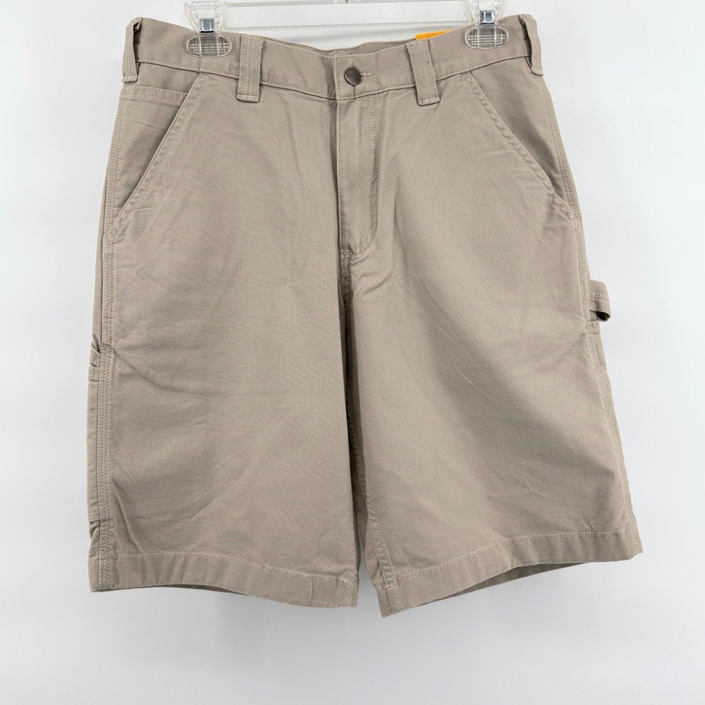 Carhartt Utility Work Shorts Mens 31 Tan Rugged Flex Canvas Relaxed BS3652-M